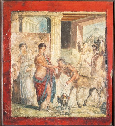 Kentaurt ábrázoló freskó Pirithous és Hippodamia esküvőjén Pompeiiből, Olaszországból alkotó: Roman