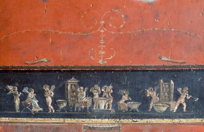 Ámorokat ábrázoló fríz, Vettii háza, Pompei (Unesco világörökségi lista alkotó: Roman