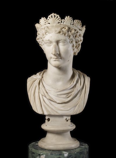 Kisebb Agrippina feje diadémmal (márvány) alkotó: Roman