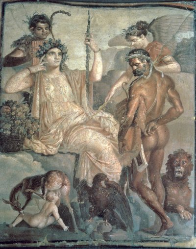 Herkules felfedezi Telephust, i.sz. 70 körül, római, eltávolították a herculaneumi „bazilikából” (falfestmény) alkotó: Roman