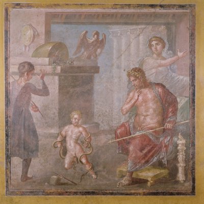 Herkules, aki gyerekkorában megfojtotta a kígyókat, Casa dei Vettii, i.sz. 50-79 körül alkotó: Roman