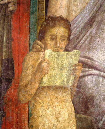 Olaszország, Campania, Pompei, rituális szertartást ábrázoló freskó a Rejtélyek Villájában alkotó: Roman