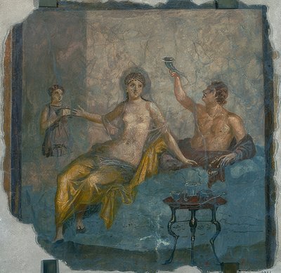 Ifjúság és hetaera. Herculaneumból. 50-79 körül alkotó: Roman
