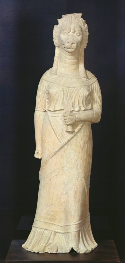 Oroszlánfejű istennő, a Bir Bou Regba-i szentélyből. alkotó: Roman