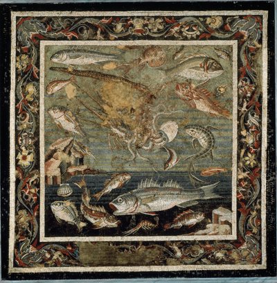 Tengeri élet (mozaik alkotó: Roman
