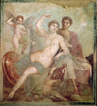 Mars és Vénusz a Mars és Vénusz Házából (Casa de Marte e Venere) Pompei (falfestmény) alkotó: Roman