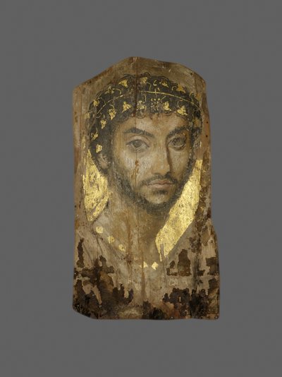 Múmia egy férfi portréja, Egyiptom, Fayum régió alkotó: Roman