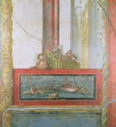 Haditengerészeti jelenet, Pompei, Olaszország (freskó) alkotó: Roman