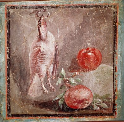 Fogoly és gránátalma (freskó alkotó: Roman