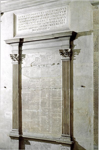 A diadal és a konzuli böjt emléktáblája. Augustus császár kora. Kr.e. 27-14. Róma, Musei Capitolini – Augustus római császár (i. e. 27-14) konzuli és diadalfasti időszakának törzstáblája. Musei Capitolini, Róma, Olaszország alkotó: Roman