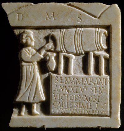Taverna jelenetet ábrázoló dombormű (márvány) alkotó: Roman