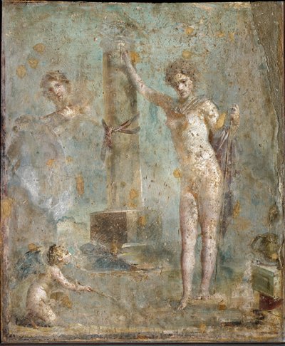 Római művészet: „Narcissus” „Pompeii freskója, Nemzeti Régészeti Múzeum, Nápoly alkotó: Roman