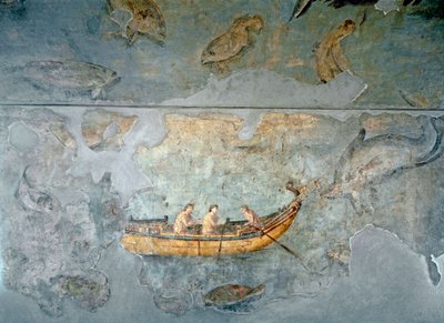 Római művészet: „halászok csónakon”” Freskó egy római folyami kikötő közelében található házból. Kr.u. 131. Róma, Museo Nazionale Romano (o delle Terme) alkotó: Roman