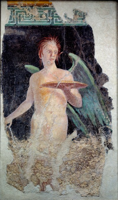 Római művészet: Pompei dzsinnszárny freskója - Kr.e. 1. század vége - Párizs, Musee du Louvre alkotó: Roman