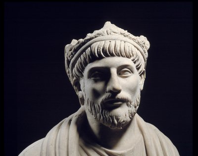 Római görög művészet: Julien ler hitehagyott római császár szobra (331-363) (4. század ap. JC) Párizs, Musee Du Louvre alkotó: Roman
