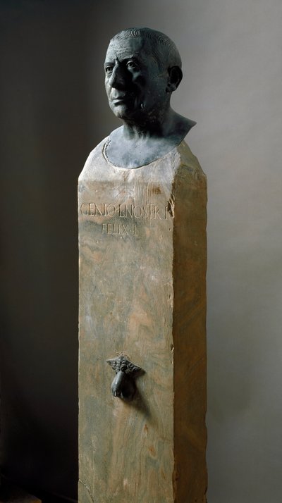 Római művészet: Lucius Caecilius Iucundus bankár mellszobra (kb. i.sz. 20-69) Bronz szobor. Kr.u. 1. század Pompeiből. Nápoly, Museo Nazionale Archeologico alkotó: Roman