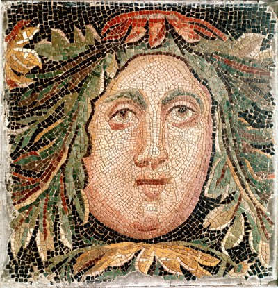 Római művészet: egy tengeri istenség fejét ábrázoló mozaik. Kr.u. 3. század. Róma, Museo Nazionale Romano – római művészet. Tengeri Istenség. Mozaik, Kr.u. 3. század. Museo Nazionale Romano, Róma, Olaszország - római művészet. Tengeri Istenség. Mozaik, Kr. alkotó: Roman