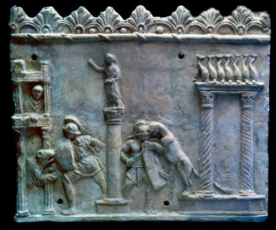 Római művészet: gladiátorok fenevadak elleni harcának színhelye vagy venatio. Kr.e. 1. század. Genf, Művészeti és Történeti Múzeum alkotó: Roman
