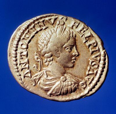 Római művészet: ezüsttagadó Elagabal római császár (Heliogabale vagy Marcus Aurelius Antoninus) (i.sz. 204-222) képmásával Párizs, B.N. alkotó: Roman