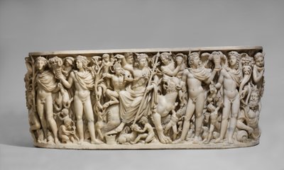 Szarkofág Dionüszosz diadalával és az évszakokkal, c. i.sz. 260-20 (márvány) alkotó: Roman