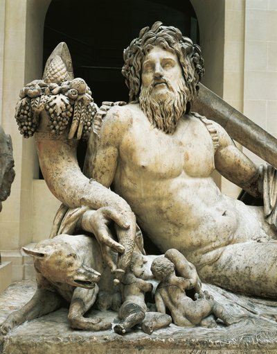 A Tiberis folyót ábrázoló szobor (márvány) alkotó: Roman