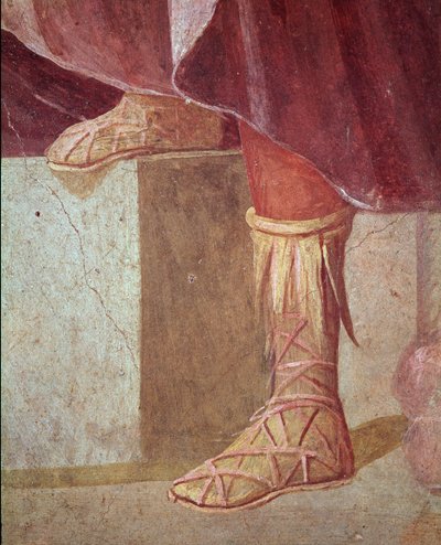 Agamemnon lábai Iphigenia feláldozásában (freskó alkotó: Roman