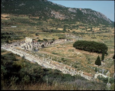 Kilátás a Curetes utcára a Celsus könyvtár felé. alkotó: Roman