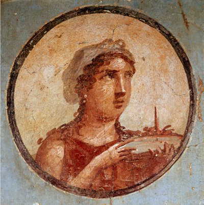 Fiatal lány egy tál étellel (freskó alkotó: Roman