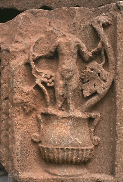 Építészeti töredék faragott díszítéssel, Sertius piac, magas császári időszak (i. e. 27-395) (lásd még: 267025) alkotó: Roman Imperial Period