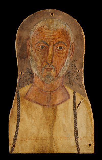 Idős férfi egyiptomi istenek által, i.sz. 250 x (tempera platánon) alkotó: Roman Period Egyptian
