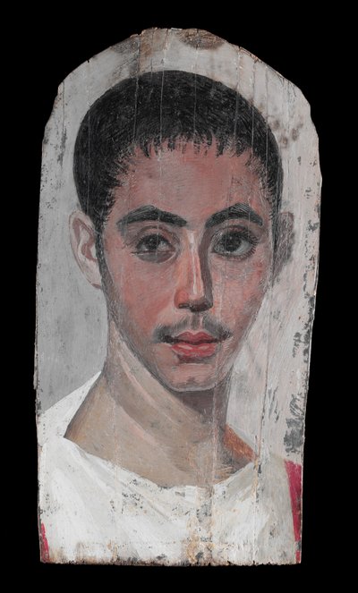 Fiatal portréja sebészeti vágással az egyik szemében, i.sz. 190-210 (enkausztikus festés hársfára) alkotó: Roman Period Egyptian
