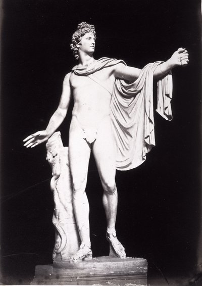 Apollo Belvedere, egy Kr.e. 4. századi görög eredeti másolata, a korábbi helyreállítások (márvány) eltávolítása előtt alkotó: Roman Roman