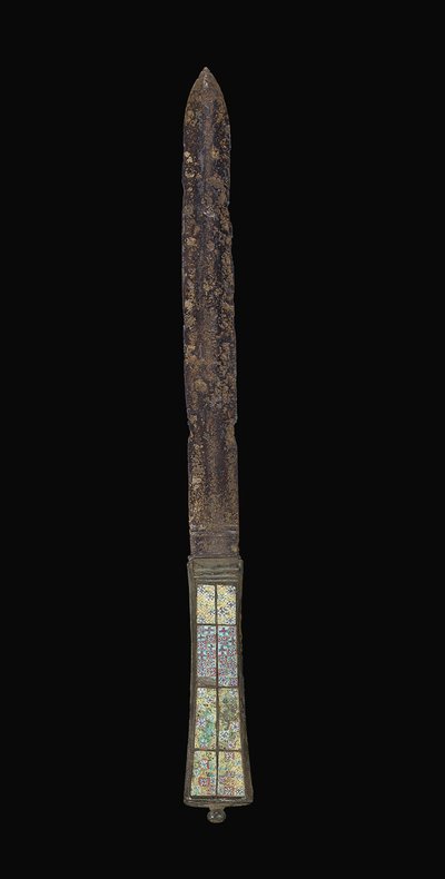 Tőr (vas, bronz és üveg) alkotó: Roman Roman