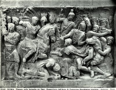 Részlet a nagy Traianus-frízről, amely a Forum Romanum Konstantin ívében található (márvány) alkotó: Roman Roman