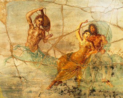 Poszeidónt és Amfitritet ábrázoló freskó Pompeiből, Olaszországból alkotó: Roman Roman