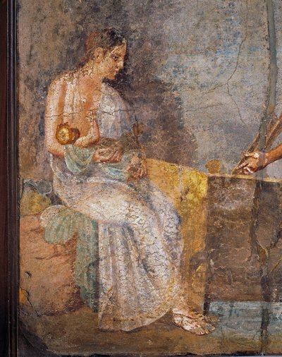 Kisbabáját szoptató anyát ábrázoló freskó Pompeiből, Olaszországból alkotó: Roman Roman