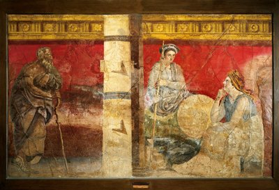 Macedoine királyi családja és filozófus. Freskó 325x199cm. A Nápoly melletti Boscoreale-ből. Museo nazionale archeologico, Nápoly (Nápolyi Régészeti Múzeum) alkotó: Roman Roman