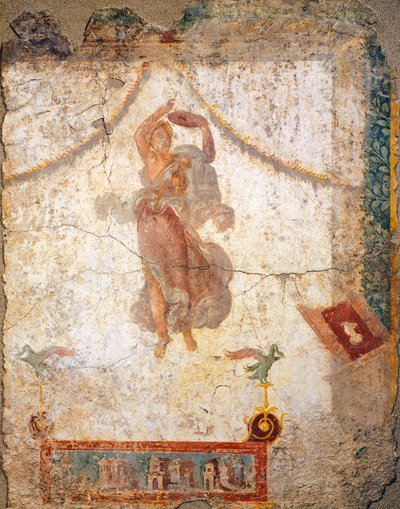 Negyedik pompeusi stílusú festmény, amely egy repülő Maenádot ábrázol tamburával alkotó: Roman Roman