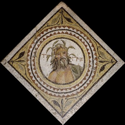 A Tigris folyó megszemélyesítése, Kr.u. 2./3. század vége (mozaik) alkotó: Roman Roman