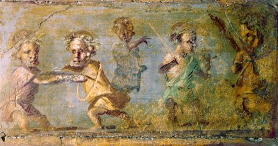 Pompei. The Hunt of the Dwarfs. Fresco. Naples National Museum alkotó: Roman Roman