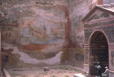 Pompeji, Casa de Diana és amphitritesz szökőkút és falfestmény, Olaszország (fotó) alkotó: Roman Roman