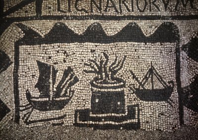 Római kereskedő tengeri és világítótorony, ősi Ostia (Ostia), Piazza delle Corporazioni. alkotó: Roman Roman