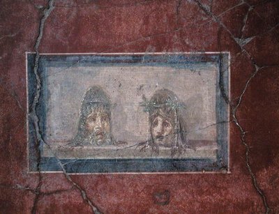Két színházi maszk, Kr.e. 1. század – Kr.u. 79 alkotó: Roman Roman