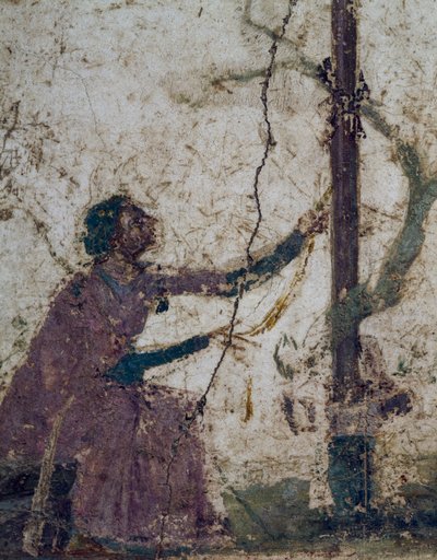 Woman at sacred tree, fragment of fresco from Pompeii, Campania, Italy, Roman civilization alkotó: Roman Roman