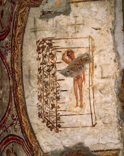 Ifjúság, rács és szőlő, Kr.u. 3-5. század (freskó) alkotó: Roman Roman