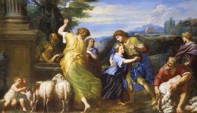 Jacob és Ráchel a kútnál (olaj, vászon) alkotó: Roman School