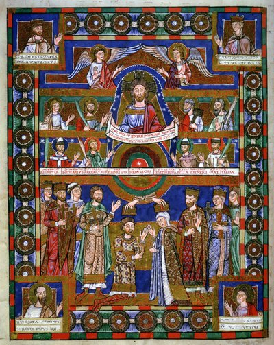 Oroszlán Henrik koronázása és házassága Matildával, Oroszlán Henrik evangéliumából alkotó: Romanesque