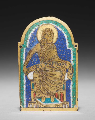 Emléktábla: Ülő próféta egy ereklyetartó szentélyből: Esais alkotó: Romanesque