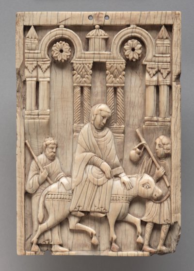 Emléktábla: Az utazás Betlehembe, 1100-1120 körül alkotó: Romanesque
