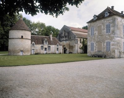 Kilátás a galambtartóra, a templomra és az apáti rezidenciára alkotó: Romanesque